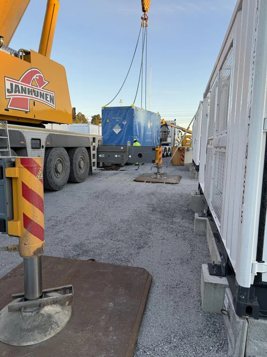 Mobilkran på storskala site